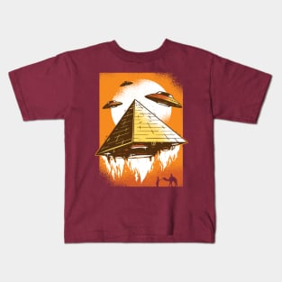 Pyramid Ufo Design Kids T-Shirt